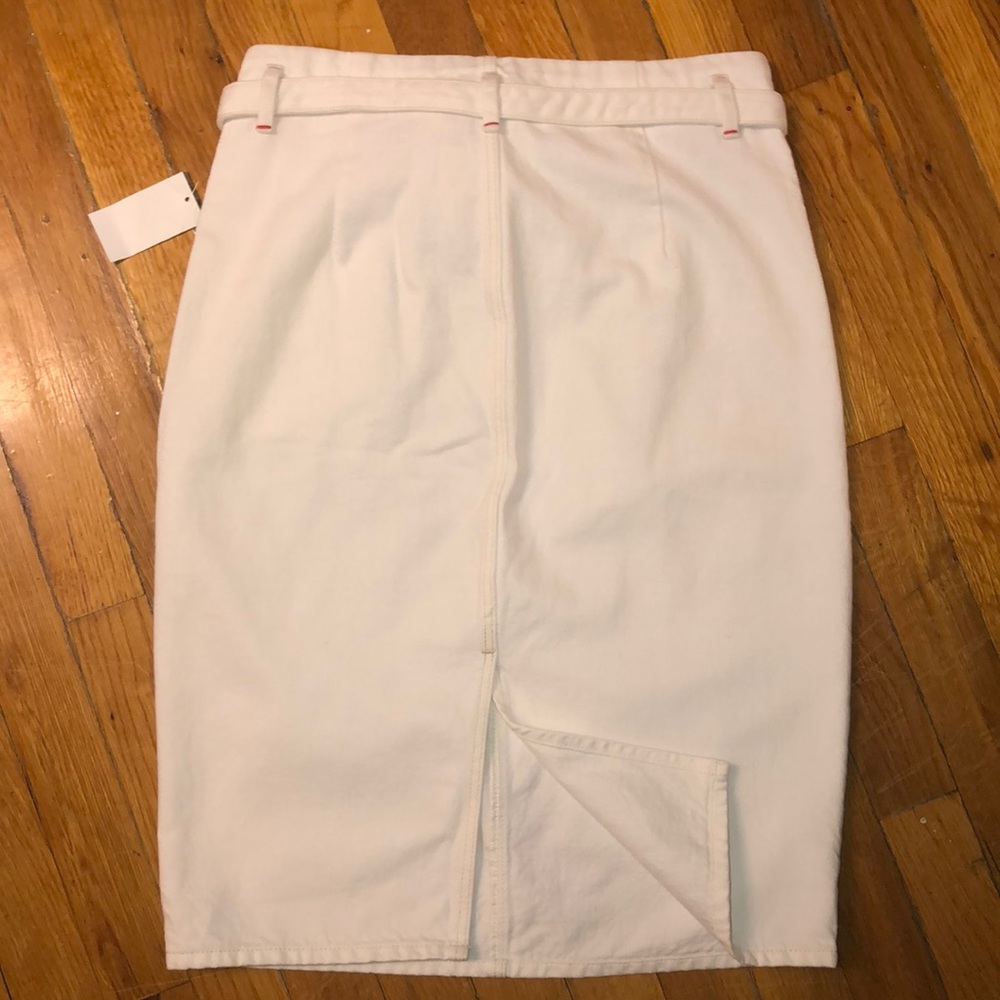NWT J Brand Tie-Waist White Denim Skirt, 27 - Picture 6 of 8